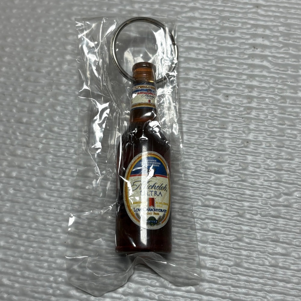 Michelob Ultra Beer Bottle Keychain with Integrated Bottle Opener Brown 3 Inch - Picture 3 of 4